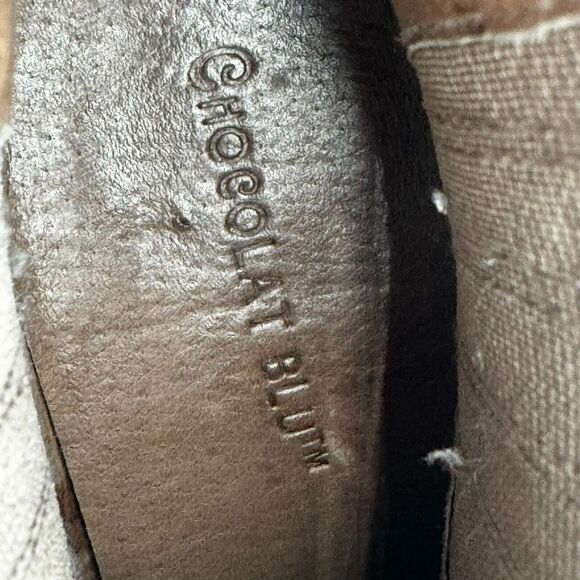 CHOCOLAT BLU | Women's 8 Chelsea Brown Leather Suede Block Heel Ankle Bootie - Picture 10 of 11